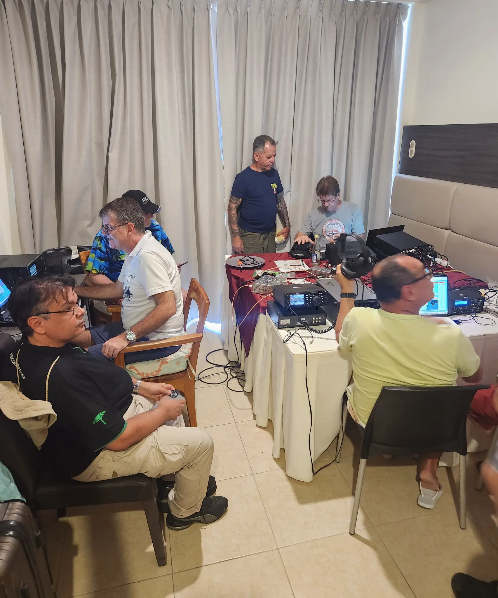 Team meeting during operations